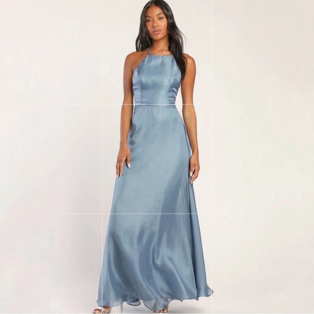 NWT Lulu’s Maxi Backless Spaghetti Strap Formal